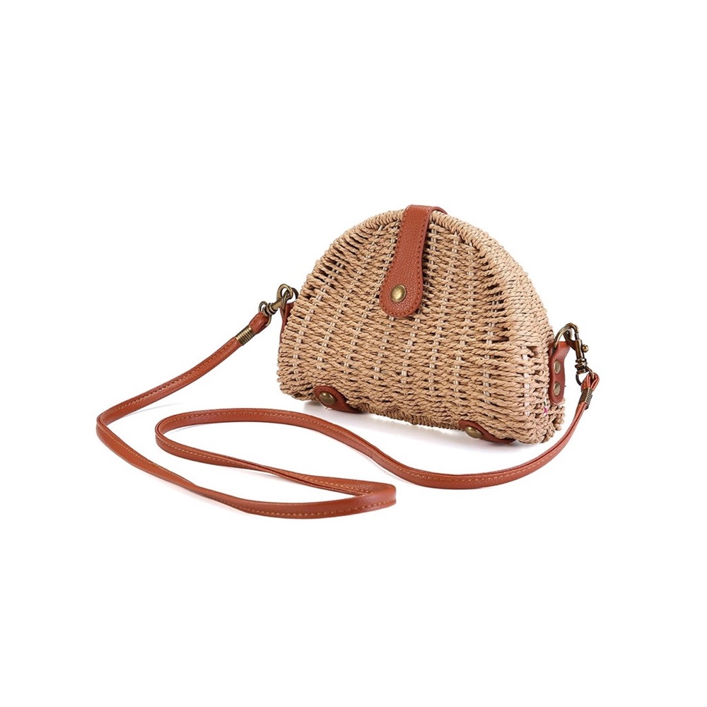 Crossbody Rattan Straw Bag
